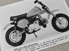 Load image into Gallery viewer, Vintage Honda Z50-A Mini Motocrosser Promotional Photograph - Classic Mini Bike Print 18cm x 12.5cm