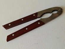 Load image into Gallery viewer, Vintage Wooden Handle Nutcracker | 18.5cm Metal & Wood Nut Cracker | Rustic Kitchen Tool | Retro Seafood Cracker | Used