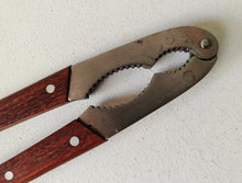 Load image into Gallery viewer, Vintage Wooden Handle Nutcracker | 18.5cm Metal & Wood Nut Cracker | Rustic Kitchen Tool | Retro Seafood Cracker | Used