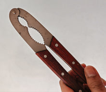 Load image into Gallery viewer, Vintage Wooden Handle Nutcracker | 18.5cm Metal & Wood Nut Cracker | Rustic Kitchen Tool | Retro Seafood Cracker | Used