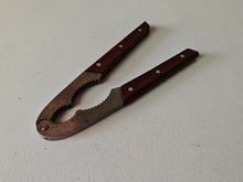 Load image into Gallery viewer, Vintage Wooden Handle Nutcracker | 18.5cm Metal & Wood Nut Cracker | Rustic Kitchen Tool | Retro Seafood Cracker | Used