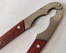 Load image into Gallery viewer, Vintage Wooden Handle Nutcracker | 18.5cm Metal & Wood Nut Cracker | Rustic Kitchen Tool | Retro Seafood Cracker | Used