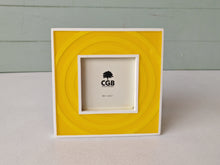 Load image into Gallery viewer, CGB Yellow & White Photo Frame 16.5cm x 16.5cm  for photo size: 3.5” x 3.5” Used Condition