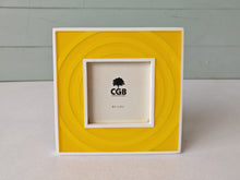 Load image into Gallery viewer, CGB Yellow & White Photo Frame 16.5cm x 16.5cm  for photo size: 3.5” x 3.5” Used Condition