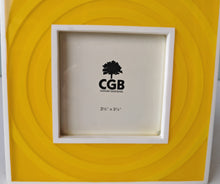 Load image into Gallery viewer, CGB Yellow & White Photo Frame 16.5cm x 16.5cm  for photo size: 3.5” x 3.5” Used Condition