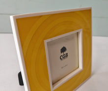 Load image into Gallery viewer, CGB Yellow & White Photo Frame 16.5cm x 16.5cm  for photo size: 3.5” x 3.5” Used Condition