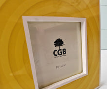 Load image into Gallery viewer, CGB Yellow & White Photo Frame 16.5cm x 16.5cm  for photo size: 3.5” x 3.5” Used Condition