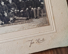 Load image into Gallery viewer, Antique Military Group Portrait Photograph – Early 20th Century Austrian Fire Brigade or Police Unit – Mount Frame, Signed, Vintage Collectible