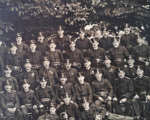 Load image into Gallery viewer, Antique Military Group Portrait Photograph – Early 20th Century Austrian Fire Brigade or Police Unit – Mount Frame, Signed, Vintage Collectible