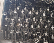 Load image into Gallery viewer, Antique Military Group Portrait Photograph – Early 20th Century Austrian Fire Brigade or Police Unit – Mount Frame, Signed, Vintage Collectible