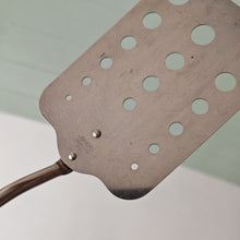 Load image into Gallery viewer, Vintage Voos USA Stainless Steel Slotted Turner with Wooden Handle – 33cm Long