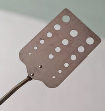 Load image into Gallery viewer, Vintage Voos USA Stainless Steel Slotted Turner with Wooden Handle – 33cm Long