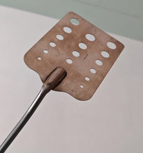 Load image into Gallery viewer, Vintage Voos USA Stainless Steel Slotted Turner with Wooden Handle – 33cm Long