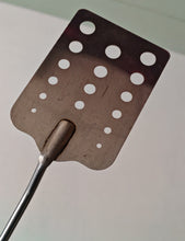 Load image into Gallery viewer, Vintage Voos USA Stainless Steel Slotted Turner with Wooden Handle – 33cm Long