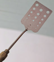 Load image into Gallery viewer, Vintage Voos USA Stainless Steel Slotted Turner with Wooden Handle – 33cm Long