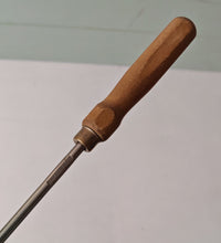 Load image into Gallery viewer, Vintage Voos USA Stainless Steel Slotted Turner with Wooden Handle – 33cm Long