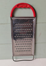 Load image into Gallery viewer, Vintage Kaiser Stainless Steel Grater with Red Handle – Made in Germany – 27.5cm x 11cm