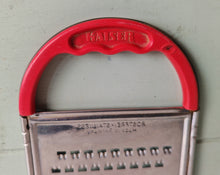 Load image into Gallery viewer, Vintage Kaiser Stainless Steel Grater with Red Handle – Made in Germany – 27.5cm x 11cm