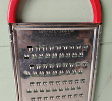 Load image into Gallery viewer, Vintage Kaiser Stainless Steel Grater with Red Handle – Made in Germany – 27.5cm x 11cm