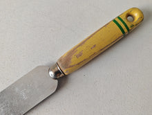 Load image into Gallery viewer, Vintage Skyline Offset Spatula – 30cm Long – 3.5cm Wide – Yellow Wooden Handle