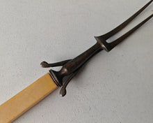 Load image into Gallery viewer, Vintage Meat Carving Fork with Cream Colour Plastic Handle – 25cm Long