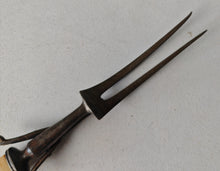 Load image into Gallery viewer, Vintage Meat Carving Fork with Cream Colour Plastic Handle – 25cm Long