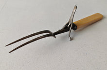Load image into Gallery viewer, Vintage Meat Carving Fork with Cream Colour Plastic Handle – 25cm Long
