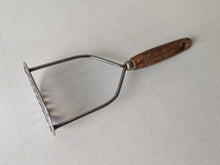 Load image into Gallery viewer, Vintage Potato Masher Wooden Handle, Stainless Steel Head Made in England – 25cm Long