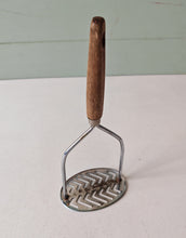 Load image into Gallery viewer, Vintage Potato Masher Wooden Handle, Stainless Steel Head Made in England – 25cm Long