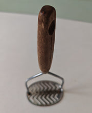 Load image into Gallery viewer, Vintage Potato Masher Wooden Handle, Stainless Steel Head Made in England – 25cm Long