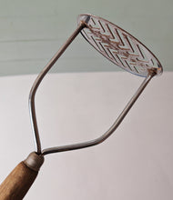 Load image into Gallery viewer, Vintage Potato Masher Wooden Handle, Stainless Steel Head Made in England – 25cm Long