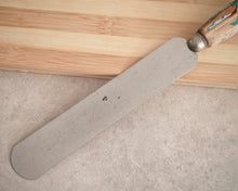 Load image into Gallery viewer, Vintage Palette Knife with Distressed Blue Wooden Handle – 29cm Long