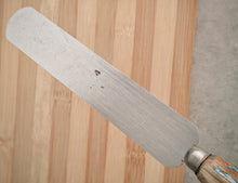 Load image into Gallery viewer, Vintage Palette Knife with Distressed Blue Wooden Handle – 29cm Long