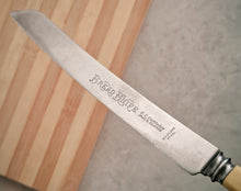 Load image into Gallery viewer, Vintage Bread Knife – F.C. Cartledge, Sheffield – Stainless Steel & Bone Handle – 32cm