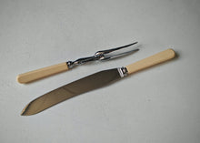 Load image into Gallery viewer, Vintage Sheffield England Carving Knife & Fork Set – Boxed, Bakelite Handles, Stainless Steel