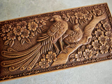 Load image into Gallery viewer, Vintage Style Embossed Plastic Trinket Box - Bird & Floral Design - 15cm x 7.5cm x 4.5cm