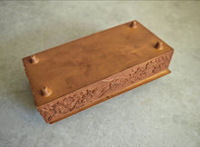 Load image into Gallery viewer, Vintage Style Embossed Plastic Trinket Box - Bird & Floral Design - 15cm x 7.5cm x 4.5cm