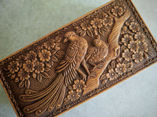 Load image into Gallery viewer, Vintage Style Embossed Plastic Trinket Box - Bird & Floral Design - 15cm x 7.5cm x 4.5cm