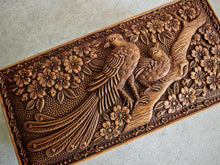 Load image into Gallery viewer, Vintage Style Embossed Plastic Trinket Box - Bird & Floral Design - 15cm x 7.5cm x 4.5cm