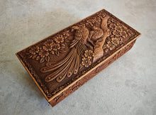 Load image into Gallery viewer, Vintage Style Embossed Plastic Trinket Box - Bird & Floral Design - 15cm x 7.5cm x 4.5cm