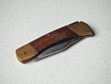 Load image into Gallery viewer, Vintage Folding Pocket Knife – Wood & Brass – 10cm Folded – Used