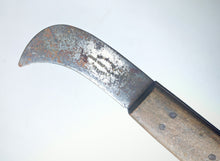 Load image into Gallery viewer, Vintage John Wormald & Co Pruning Knife – Curved Blade Hand Tool – Sheffield England – Wooden Handle