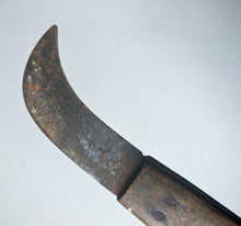 Load image into Gallery viewer, Vintage John Wormald & Co Pruning Knife – Curved Blade Hand Tool – Sheffield England – Wooden Handle