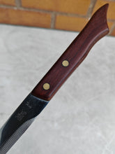 Load image into Gallery viewer, Vintage Friar Ham Slicer Knife with Original Sheath – Sheffield Steel – Wooden Handle – Sanders & Bowers Ltd