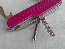 Load image into Gallery viewer, Vintage Multi-Tool Pocket Knife – 11 Function Folding Knife – Pink Textured Handle – Stainless Steel – Camping EDC Tool – Unbranded