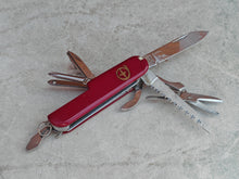 Load image into Gallery viewer, Vintage BPA EI Multi Tool Pocket Knife – 13-in-1 Folding Utility Knife – Red Handle – Stainless Steel – China Made – Collectible EDC Tool