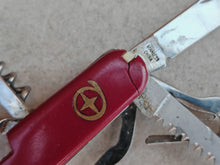 Load image into Gallery viewer, Vintage BPA EI Multi Tool Pocket Knife – 13-in-1 Folding Utility Knife – Red Handle – Stainless Steel – China Made – Collectible EDC Tool