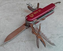 Load image into Gallery viewer, Vintage BPA EI Multi Tool Pocket Knife – 13-in-1 Folding Utility Knife – Red Handle – Stainless Steel – China Made – Collectible EDC Tool