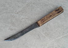 Load image into Gallery viewer, Vintage Rustic Utility Knife | Hand-Forged Carbon Steel Blade with Aged Wooden Handle | Collectible Antique Tool