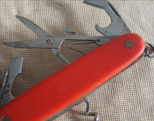 Load image into Gallery viewer, Vintage Red Handle Multi-Tool Pocket Knife – Collectible Swiss-Style Folding Knife